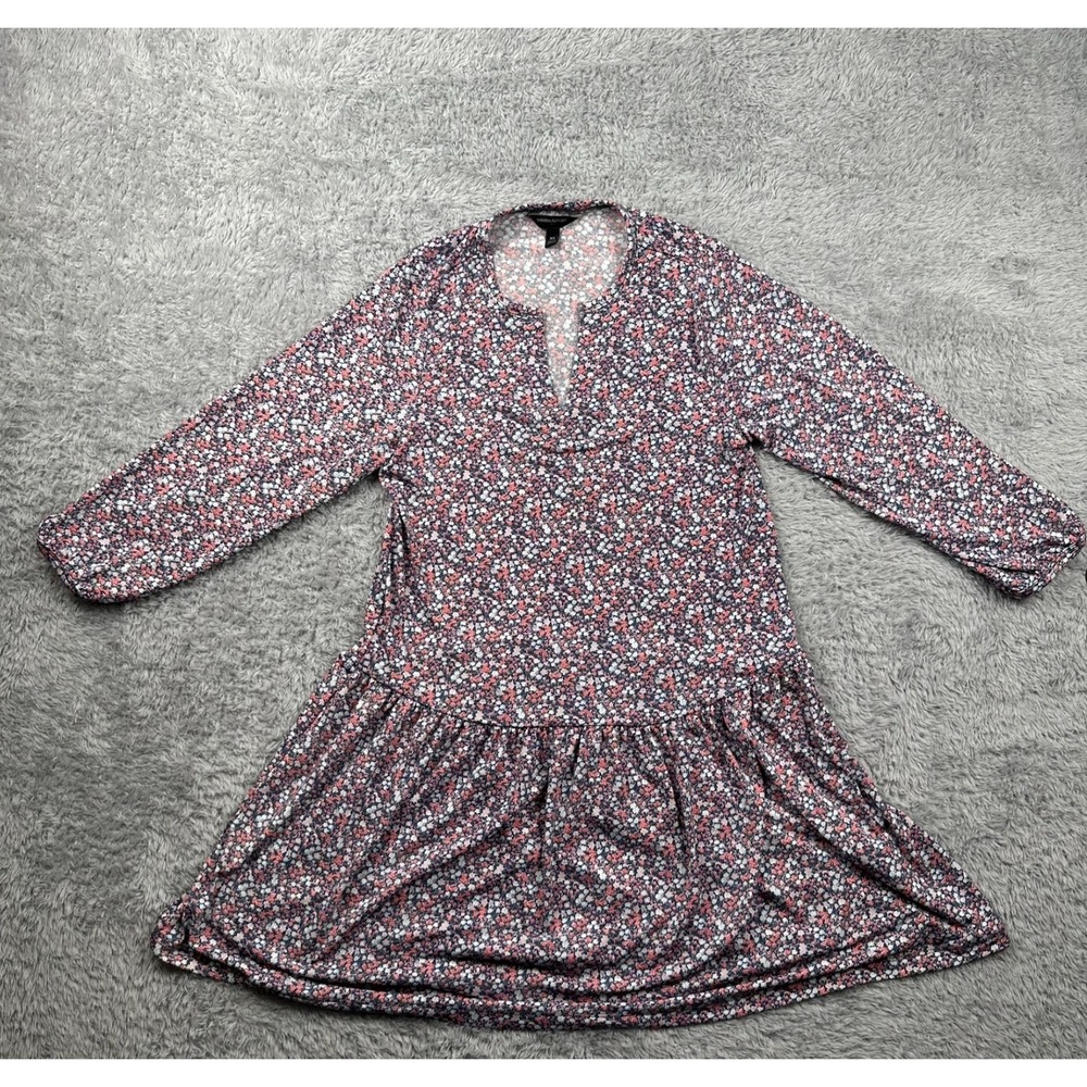 Banana Republic Floral Print Tiered Drop Waist Mini Dress XS